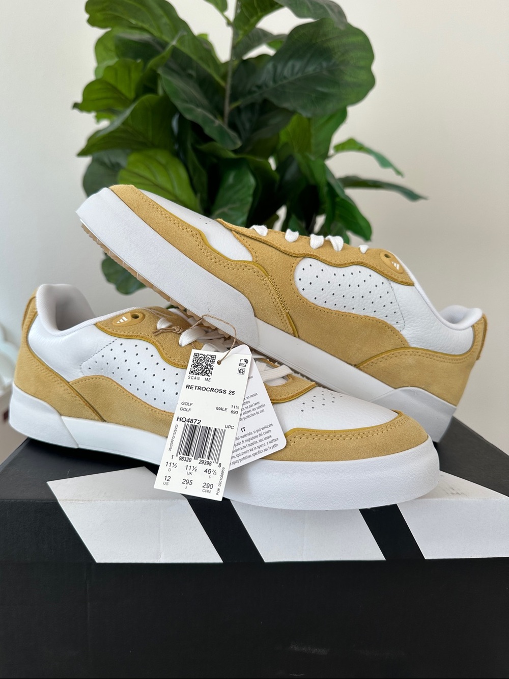 Retrocross Casual/Golf Shoes in White and Mustard